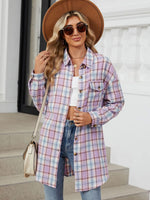 Plaid Collared Neck Long Sleeve Shirt S-2XL