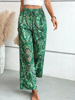 Womens Pants Paisley Printed Wide Leg Pants S-XL