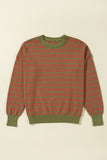 Striped Round Neck Long Sleeve Sweater S-XL