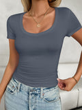 Scoop Neck Short Sleeve T-Shirt S-XL