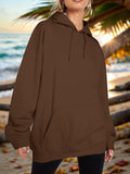 Drawstring Dropped Shoulder Hoodie S-2XL