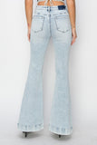 Risen Full Size High Rise Front Patch Pocket Flare Jeans XXS-3XL