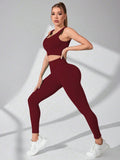 Scoop Neck Wide Strap Top and Pants Active Set S-L