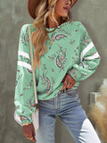 Paisley Dropped Shoulder Long Sleeve Shirt S-XL