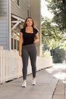 Charcoal Full Length Leggings with Pockets Sizes 4-28