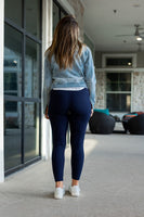 Navy Full Length Leggings with Pockets Sizes 4-28