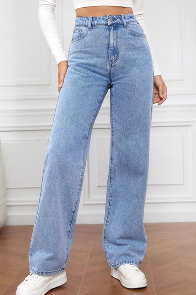 High Waist Straight Jeans S-XL