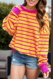 Striped Round Neck Long Sleeve Sweater S-XL