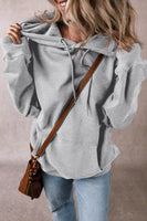 Drawstring Pocketed Long Sleeve Hoodie S-XL