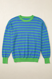 Striped Round Neck Long Sleeve Sweater S-XL