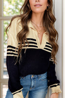 Johnny Collar Long Sleeve Sweater S-XL