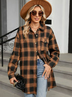 Plaid Collared Neck Long Sleeve Shirt S-2XL