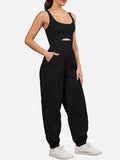 Cutout Scoop Neck Wide Strap Jumpsuit S-XL