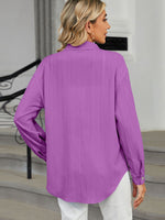 Collared Neck Long Sleeve Shirt S-2XL