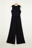 Round Neck Sleeveless Jumpsuit S-XL