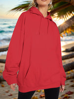 Drawstring Dropped Shoulder Hoodie S-2XL