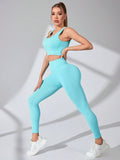 Scoop Neck Wide Strap Top and Pants Active Set S-L