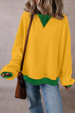 Contrast Round Neck Long Sleeve Sweatshirt S-XL