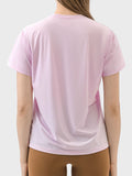 Slit Round Neck Short Sleeve Active T-Shirt Sizes 4-12