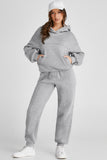 Dropped Shoulder Long Sleeve Hoodie and Pants Active Set S-2XL