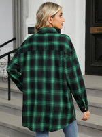 Plaid Collared Neck Long Sleeve Shirt S-2XL