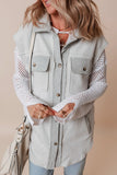 Pocketed Button Up Collared Neck Vest S-XL