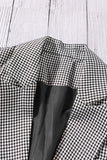 Plaid Lapel Collar Button Cuff Blazer S-2XL