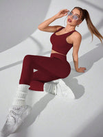 Scoop Neck Wide Strap Top and Pants Active Set S-L