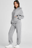 Dropped Shoulder Long Sleeve Hoodie and Pants Active Set S-2XL