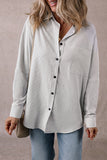 Pocketed Striped Collared Neck LS Button Down Shirt S-XL