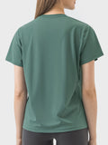 Slit Round Neck Short Sleeve Active T-Shirt Sizes 4-12