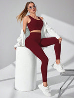 Scoop Neck Wide Strap Top and Pants Active Set S-L