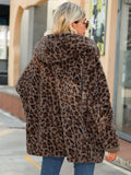 Leopard Hooded Coat with Pockets S-XL