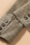 Plaid Lapel Collar Button Cuff Blazer S-2XL