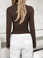 V-Neck Long Sleeve T-Shirt Basic S-XL