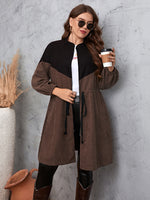 Honey Two-Tone Dropped Shoulder Trench Coat 1XL-4XL