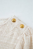 Lace Round Neck Long Sleeve Blouse S-2XL