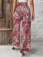 Womens Pants Paisley Printed Wide Leg Pants S-XL