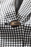 Plaid Lapel Collar Button Cuff Blazer S-2XL