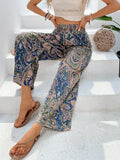 Womens Pants Paisley Printed Wide Leg Pants S-XL