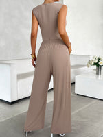 Devine Round Neck Sleeveless Wide Leg Jumpsuit S-XL