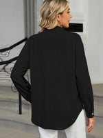 Collared Neck Long Sleeve Shirt S-2XL