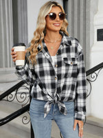 Plaid Collared Neck Long Sleeve Shirt S-2XL