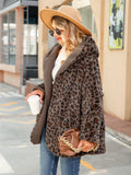 Leopard Hooded Coat with Pockets S-XL