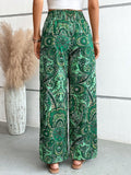 Womens Pants Paisley Printed Wide Leg Pants S-XL