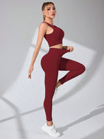 Scoop Neck Wide Strap Top and Pants Active Set S-L