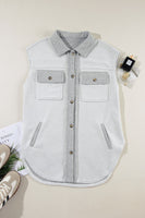 Pocketed Button Up Collared Neck Vest S-XL