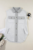 Pocketed Button Up Collared Neck Vest S-XL