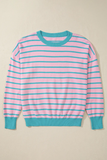 Striped Round Neck Long Sleeve Sweater S-XL