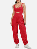 Cutout Scoop Neck Wide Strap Jumpsuit S-XL